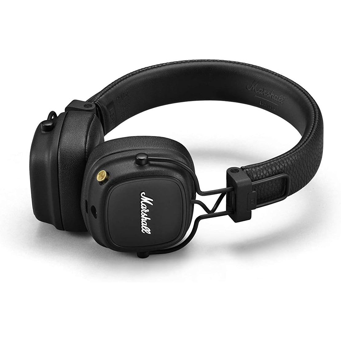 Casti Bluetooth On-Ear Marshall Major IV, pliabile, autonomie 80h, incarcare Wireless, Bluetooth 5.0, control cu buton, Jack 3.5 mm, negre
