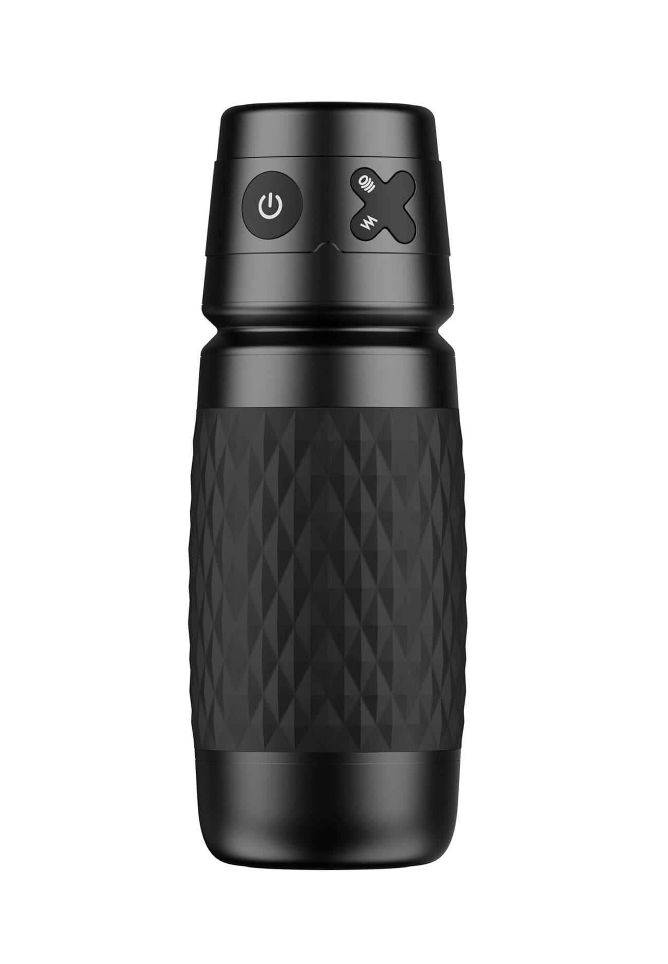 Masturbator 2 in 1 pompa cu vacuum pentru barbati cu 4 moduri vibratie si 3 moduri suctiune, cu insertie de silicon lavabila, portabil, negru