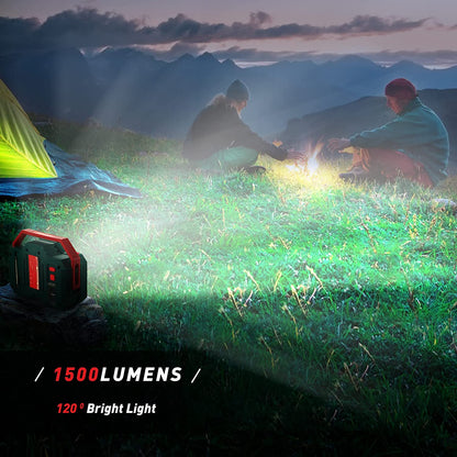 Radio camping portabil cu Bluetooth, lanterna LED 1500 Lm, powerbank 8000 mAh cu port USB, pentru calamitati naturale, drumetii, santier