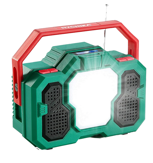Radio camping portabil cu Bluetooth, lanterna LED 1500 Lm, powerbank 8000 mAh cu port USB, pentru calamitati naturale, drumetii, santier