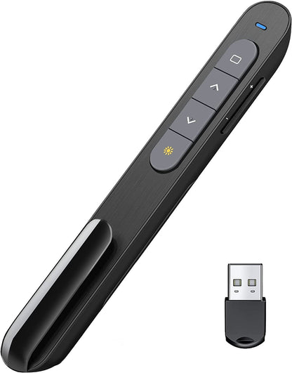 Presenter laser wireless, indicator cu control al volumului si butoane schimbare pagina, USB 2,4 GHz, negru