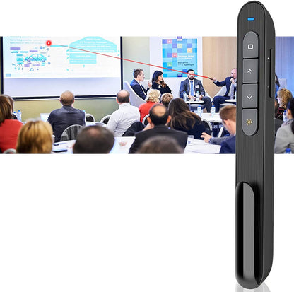 Presenter laser wireless, indicator cu control al volumului si butoane schimbare pagina, USB 2,4 GHz, negru