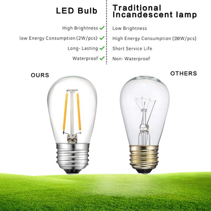 Ghirlanda luminoasa LED, 30 m, 30 de becuri dimabile, impermeabila IP65, 2700 K, clasa de energie A+