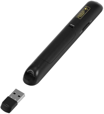 Laser de prezentare wireless 2.4GHz, presenter USB, 100m, pointer cu buton pornire oprire, negru