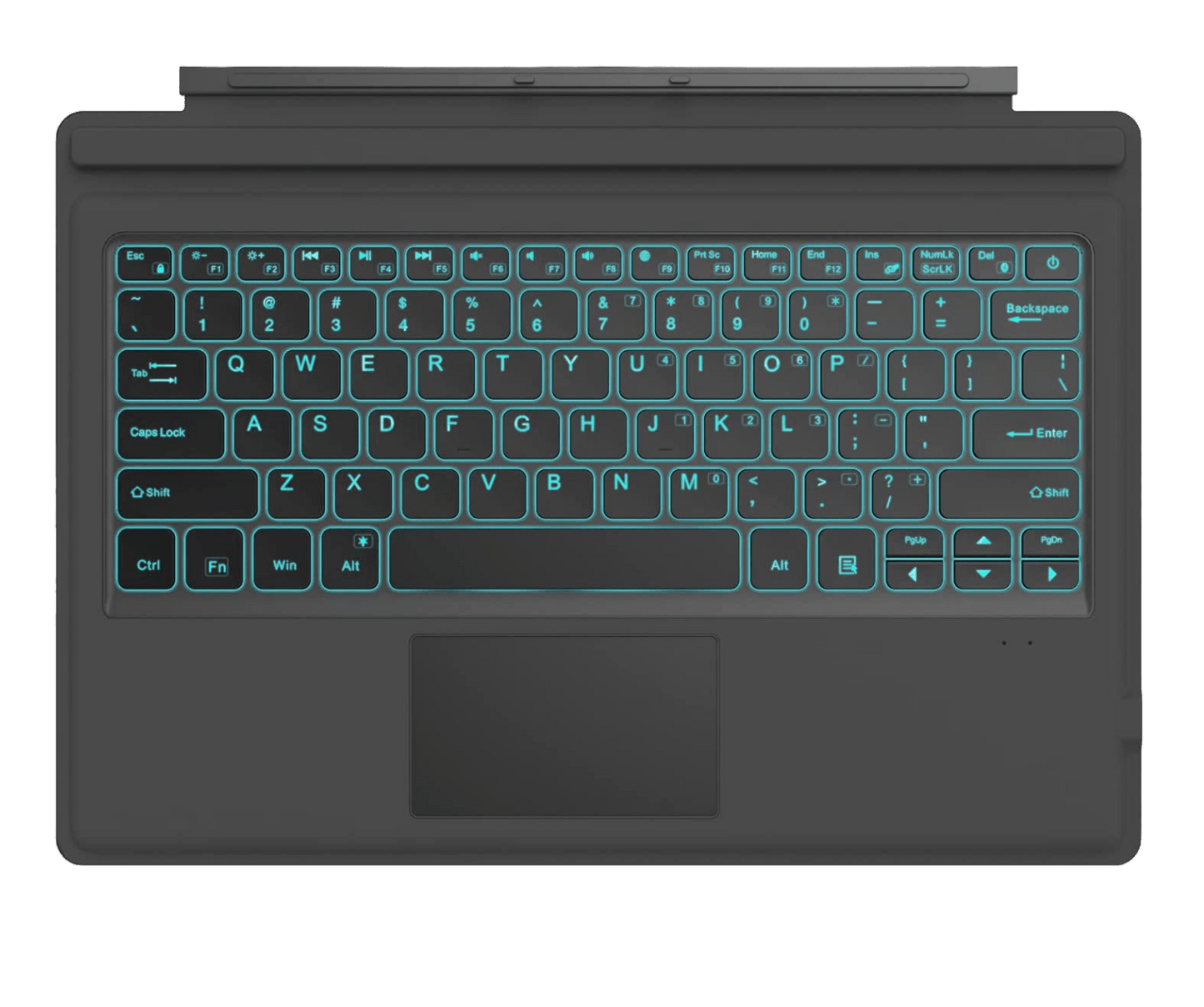 Tastatura Bluetooth compatibila cu  Surface Pro 7 Plus, 7, 6, a 5-a generatie 2017, 4, 3, Pro LTE, cu taste iluminate, baterie integrata, Querty, Gri