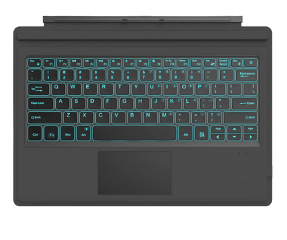 Tastatura Bluetooth compatibila cu  Surface Pro 7 Plus, 7, 6, a 5-a generatie 2017, 4, 3, Pro LTE, cu taste iluminate, baterie integrata, Querty, Gri