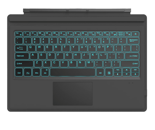 Tastatura Bluetooth compatibila cu  Surface Pro 7 Plus, 7, 6, a 5-a generatie 2017, 4, 3, Pro LTE, cu taste iluminate, baterie integrata, Querty, Gri