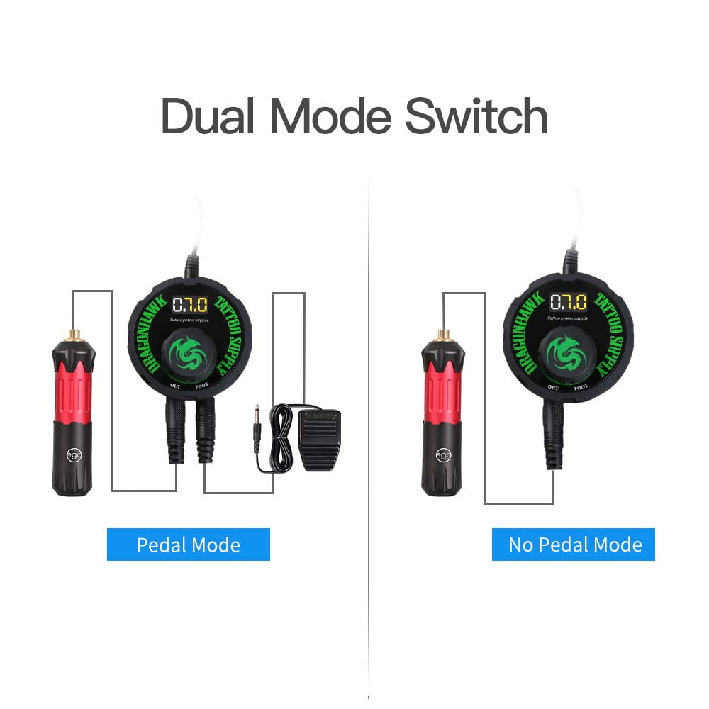 Sursa de alimentare pentru aparat de tatuaj RCA, reglabila, mod de lucru dual, stabilitate ridicata, Dragonhawk Airfoil Tattoo P087
