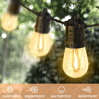 Ghirlanda luminoasa LED, 15 m, cu 15 becuri E27 S14, 12 V, 2700 K, impermeabil IP65, Clasa de energie  A+++