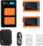 Set de 2 acumulatori NP-FW50 1200 mAh si incarcator dublu cu afisaj LCD, compatibil Sony Alpha 6500 / 7R /7/7S /7ii /a7rii/6000/6400/6300/NEX-7