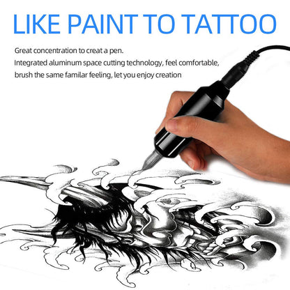 Aparat de tatuaj rotativ profesional 9000 r/min, masina de tatuat din aluminiu, cu cablu RCA, tip stilou