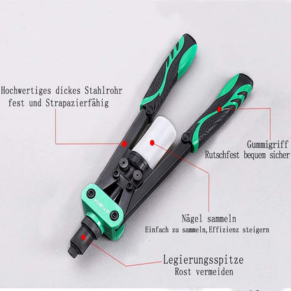 Set cleste pop nituri 330mm, profesional, cu 40 de nituri de 3,2mm si 4mm, pentru niturire 3,2mm, 4,0mm si 4,8mm