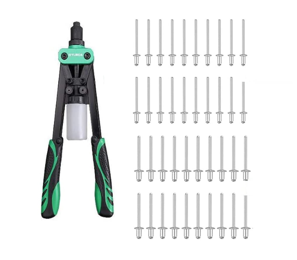 Set cleste pop nituri 330mm, profesional, cu 40 de nituri de 3,2mm si 4mm, pentru niturire 3,2mm, 4,0mm si 4,8mm