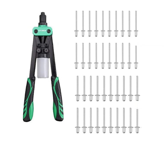 Set cleste pop nituri 330mm, profesional, cu 40 de nituri de 3,2mm si 4mm, pentru niturire 3,2mm, 4,0mm si 4,8mm
