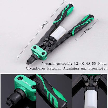 Set cleste pop nituri 330mm, profesional, cu 40 de nituri de 3,2mm si 4mm, pentru niturire 3,2mm, 4,0mm si 4,8mm