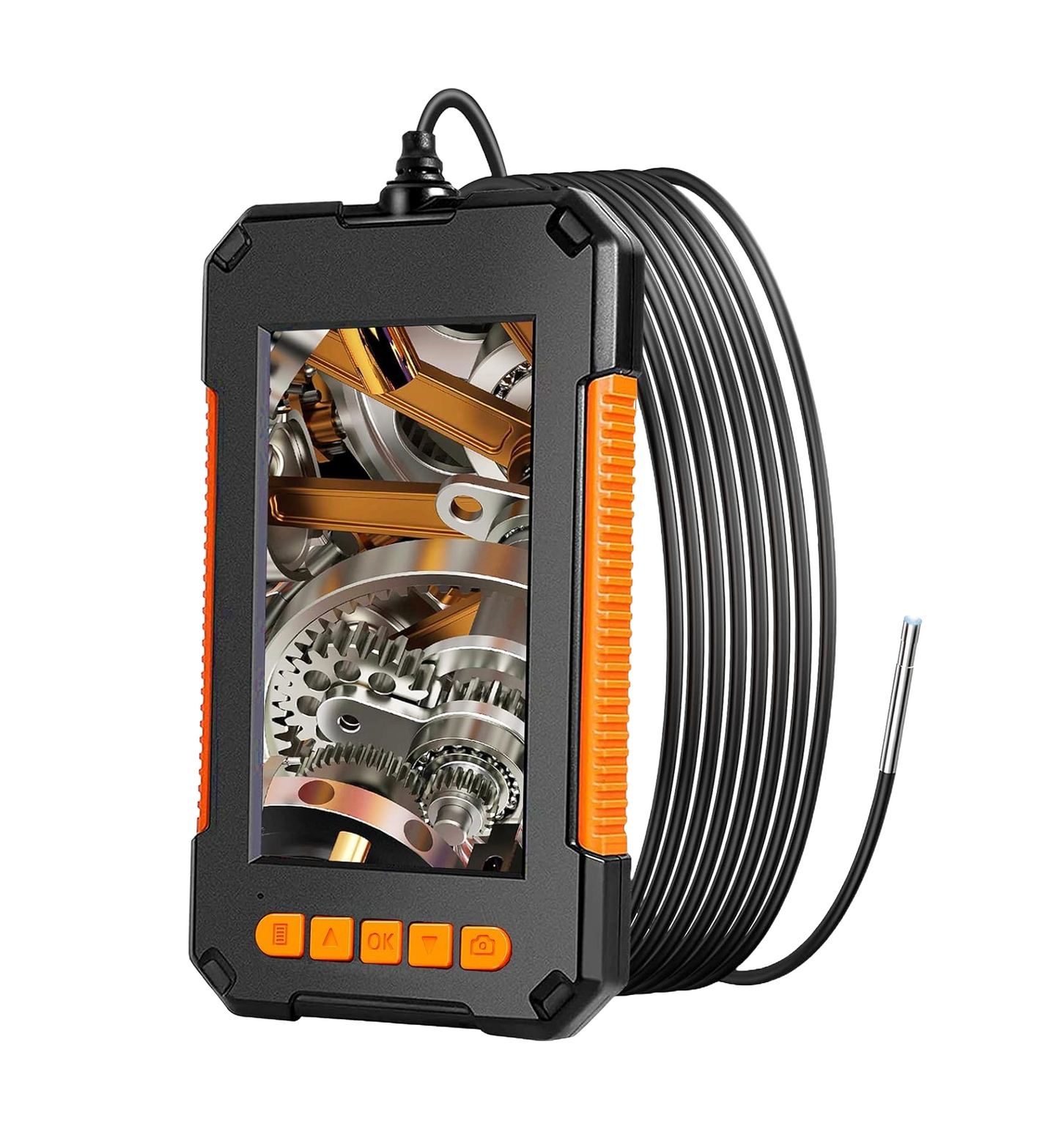 Camera endoscopica, endoscop industrial cu sonda mini 3.9 mm, lumina LED, HD 1080P, ecran 4.3 inch, tub semirigid de 2 m impermeabil IP67, acumulator 2600 mAh, card 32 GB inclus