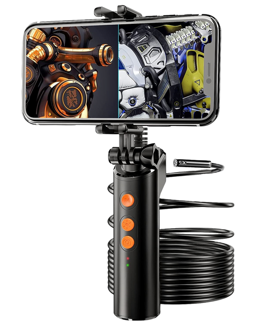 Video endoscop Wifi, camera de inspectie cu camera duala frontal si lateral, 1080P HD, cu lumini LED, impermeabila IP68, pentru smartphone Android, iPhone