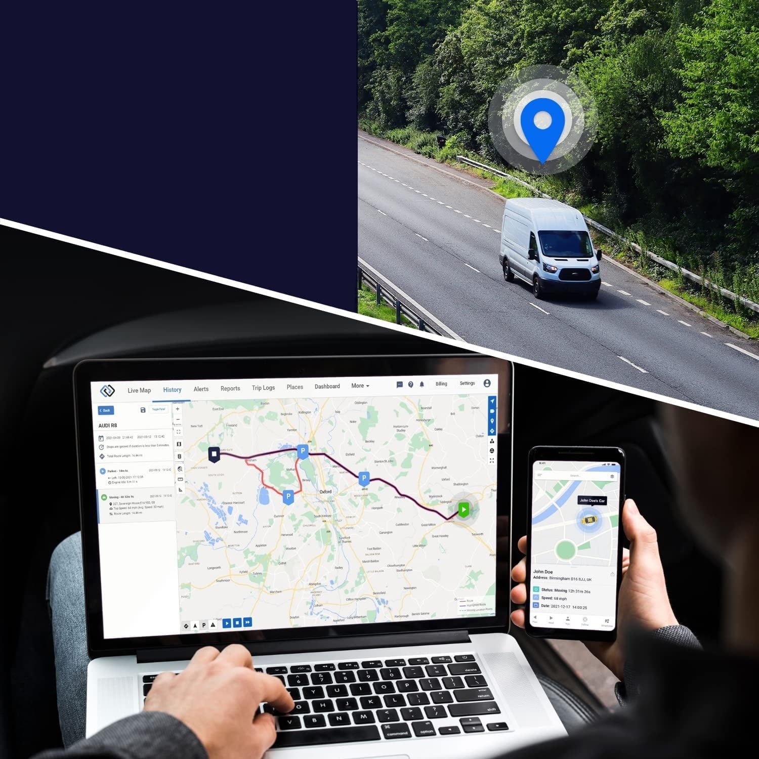 Tracker GPS auto, cu geo-fencing, alarma de miscare, starea bateriei, alarma de viteza, SIM integrat, urmarire live prin aplicatie