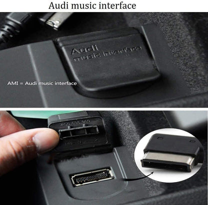 Cablu adaptor AMI MDI MMI AUX jack 3,5mm si USB pentru Audi A3/A4/A5/A6/A8/Q5/Q7/R8/TT, Volkswagen, Seat, Skoda, lungime 2m