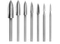 Set de 7 freze HSS 2,35-10mm, pentru lemn, de gravat si sculptat, pentru unelte rotative
