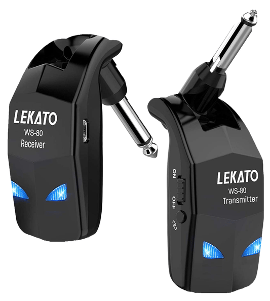 Sistem wireless pentru chitara 2,4 GHz cu 8 ore de functionare, transmitator si receptor fara fir, plug and play, pentru chitara electrica, chitara bass