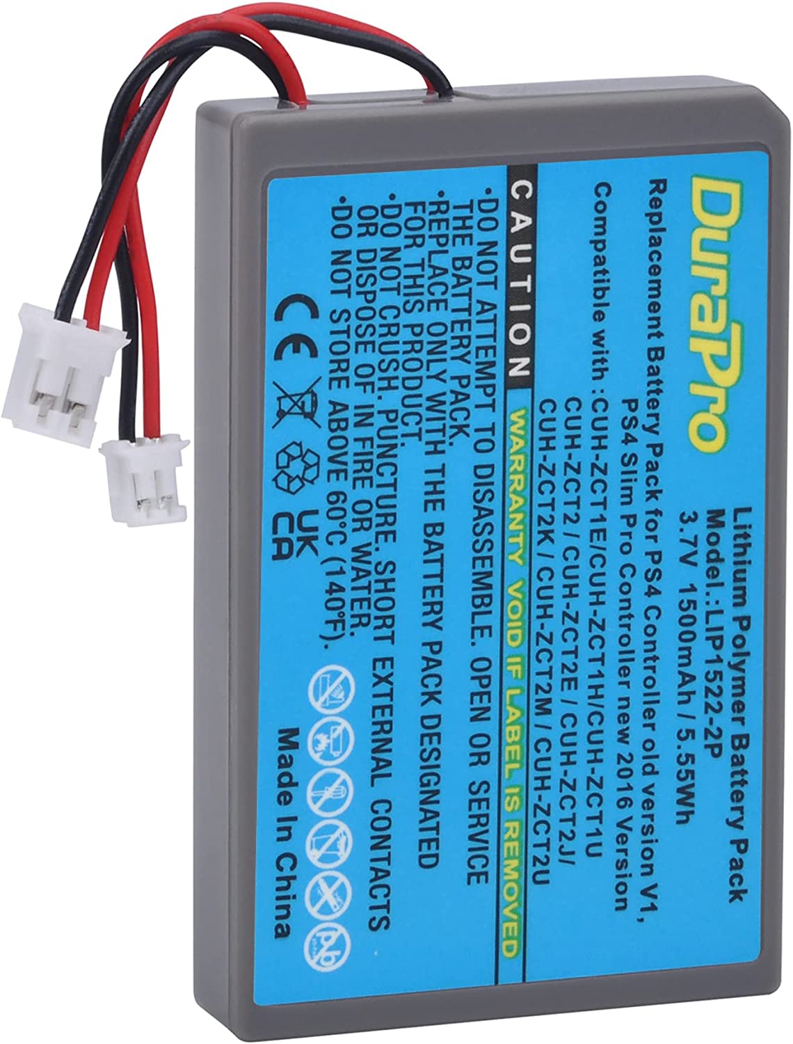 Set de 2 acumulatori LIP1522 KCR1410 2000 mAh, compatibili cu Controler Sony Dualshock 4, Playstation 4, PS4 Slim, PS4 Pro, CUH-ZCT2, CUH-ZCT2E, CUH-ZCT1E, CUH-ZCT1U