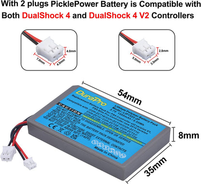 Set de 2 acumulatori LIP1522 KCR1410 2000 mAh, compatibili cu Controler Sony Dualshock 4, Playstation 4, PS4 Slim, PS4 Pro, CUH-ZCT2, CUH-ZCT2E, CUH-ZCT1E, CUH-ZCT1U