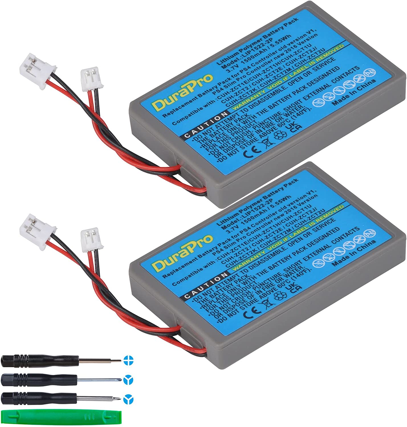 Set de 2 acumulatori LIP1522 KCR1410 2000 mAh, compatibili cu Controler Sony Dualshock 4, Playstation 4, PS4 Slim, PS4 Pro, CUH-ZCT2, CUH-ZCT2E, CUH-ZCT1E, CUH-ZCT1U