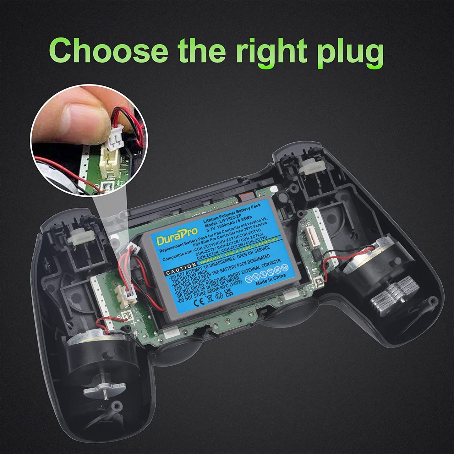 Set de 2 acumulatori LIP1522 KCR1410 2000 mAh, compatibili cu Controler Sony Dualshock 4, Playstation 4, PS4 Slim, PS4 Pro, CUH-ZCT2, CUH-ZCT2E, CUH-ZCT1E, CUH-ZCT1U