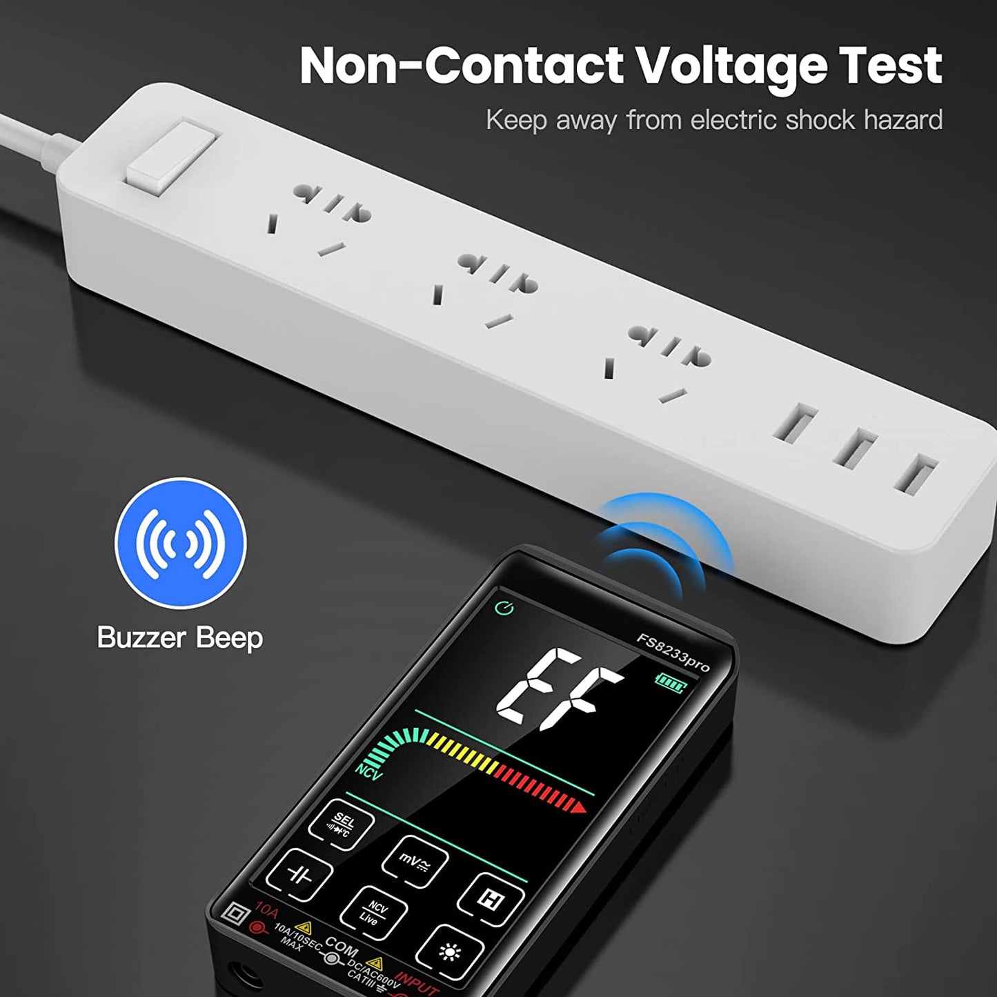 Multimetru digital cu touchscreen smart, selectare automata a parametrilor, tester AC/DC True RMS, 10000 counts, NCV, masoara rezistenta, curent, continuitate, capacitate, temperatura, frecventa, dioda