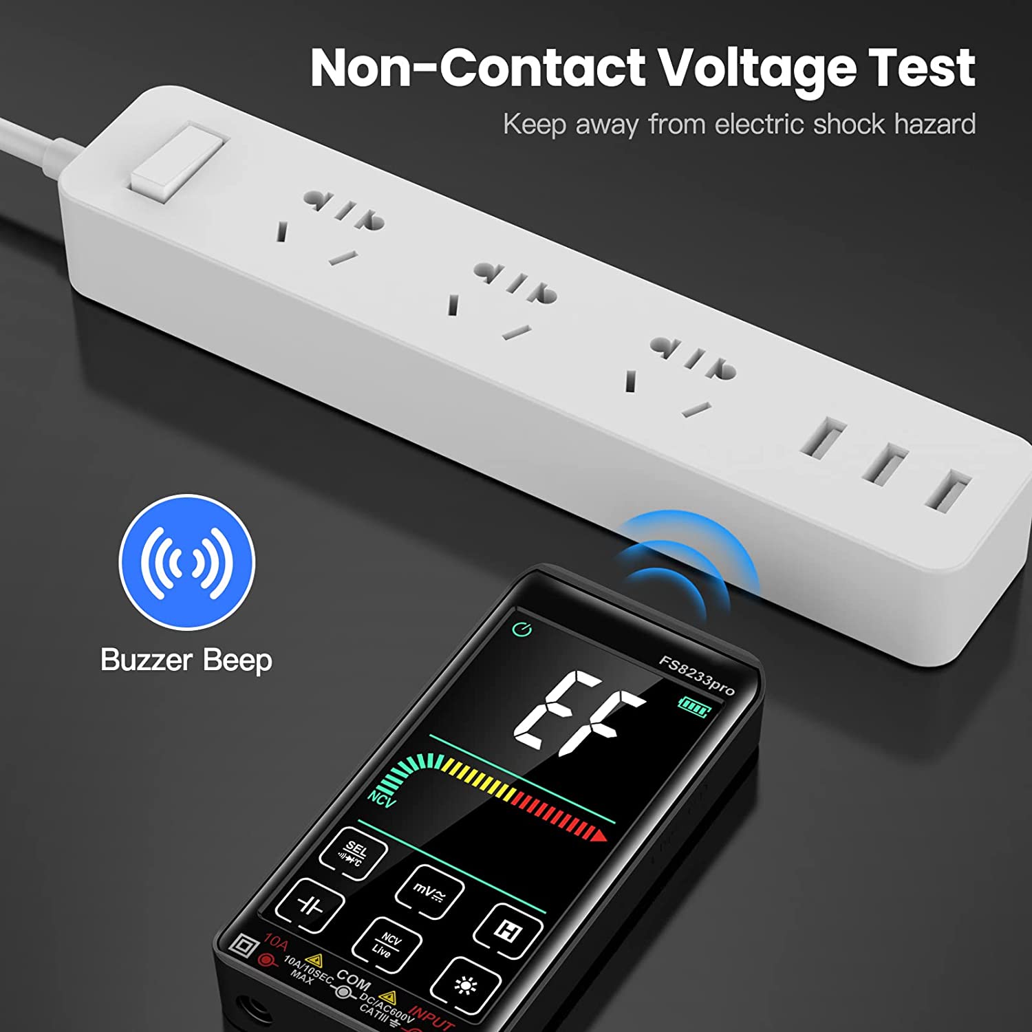 Multimetru digital cu touchscreen smart, selectare automata a parametrilor, tester AC/DC True RMS, 10000 counts, NCV, masoara rezistenta, curent, continuitate, capacitate, temperatura, frecventa, dioda