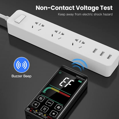 Multimetru digital cu touchscreen smart, selectare automata a parametrilor, tester AC/DC True RMS, 10000 counts, NCV, masoara rezistenta, curent, continuitate, capacitate, temperatura, frecventa, dioda