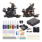 Set de 2 masini de tatuat Pro cu sursa de alimentare, 20 de ace pentru tatuaj, 7 sticlute cerneala, aparat de tatuaje cu bobina si kit de accesorii Hawink TK-HW2005