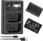 Set de 2 acumulatori LP-E6 2200 mAh cu incarcator dublu cu display LCD, pentru Canon 5D Mark II III IV, 5Ds, 6D, 70D, 80D
