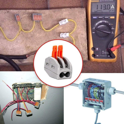 Set 60 conectori doza pentru conductori electrici, cleme cablu cu 20 piese cu 2 pini, 30 piese cu 3 pini, 10 piese cu 5 pini, conectare rapida prin clema