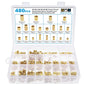 Set de 480 piulite moletate din alama cu insertii filetate M2 M2.5 M3 M4 M5 M6, 20 de dimensiuni, pentru imprimarea 3D a pieselor din plastic, in cutie depozitare