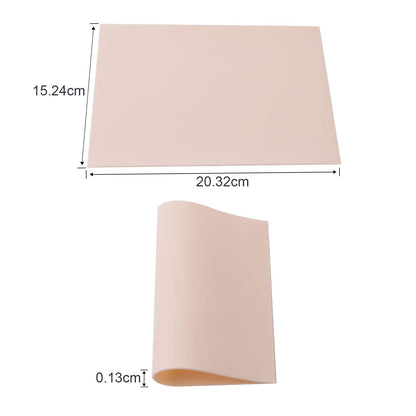 Set 10 piei artificiale practica, piele pentru micropigmentare si tatuaje, cu 2 fete, 20 x 15 cm din cauciuc