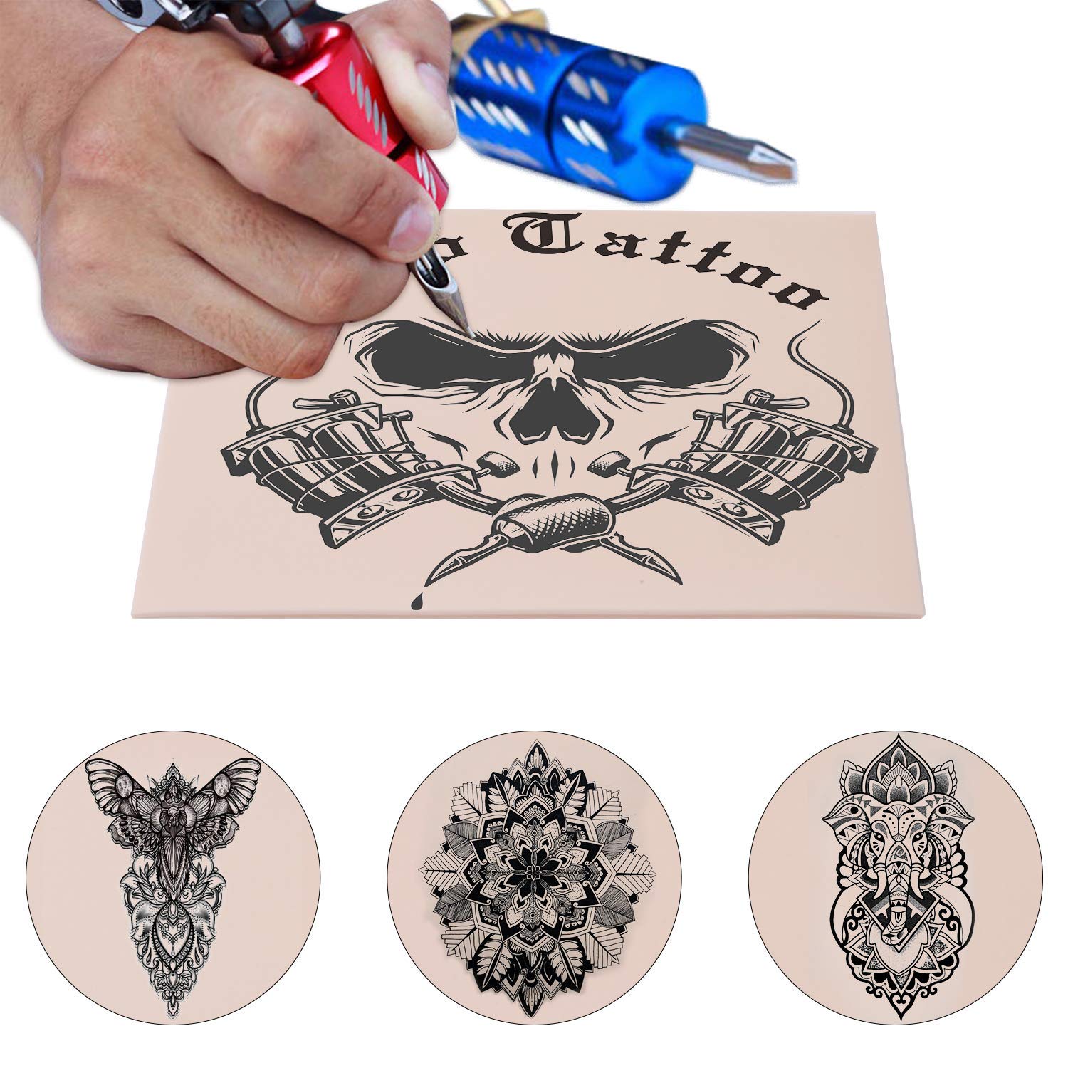 Set 10 piei artificiale practica, piele pentru micropigmentare si tatuaje, cu 2 fete, 20 x 15 cm din cauciuc