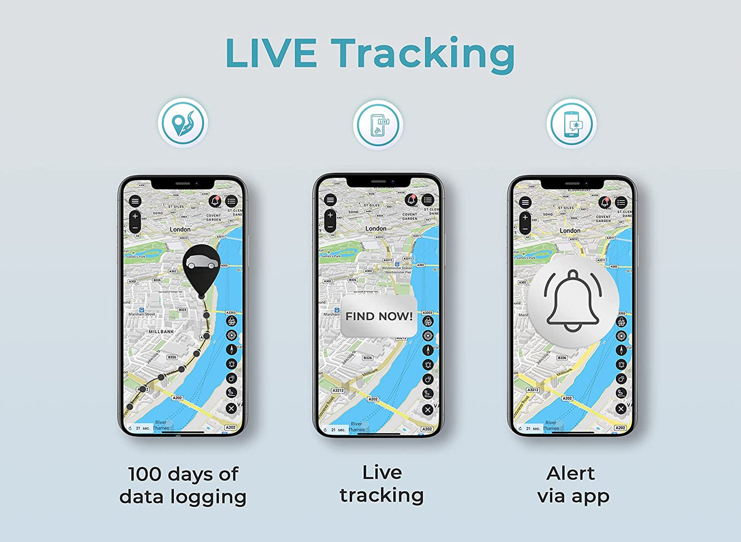 Localizator GPS auto, tracker cu cartela SIM incorporata, cu urmarire live, geo-fence, detalii ruta parcursa, conexiune directa la baterie 9-75V