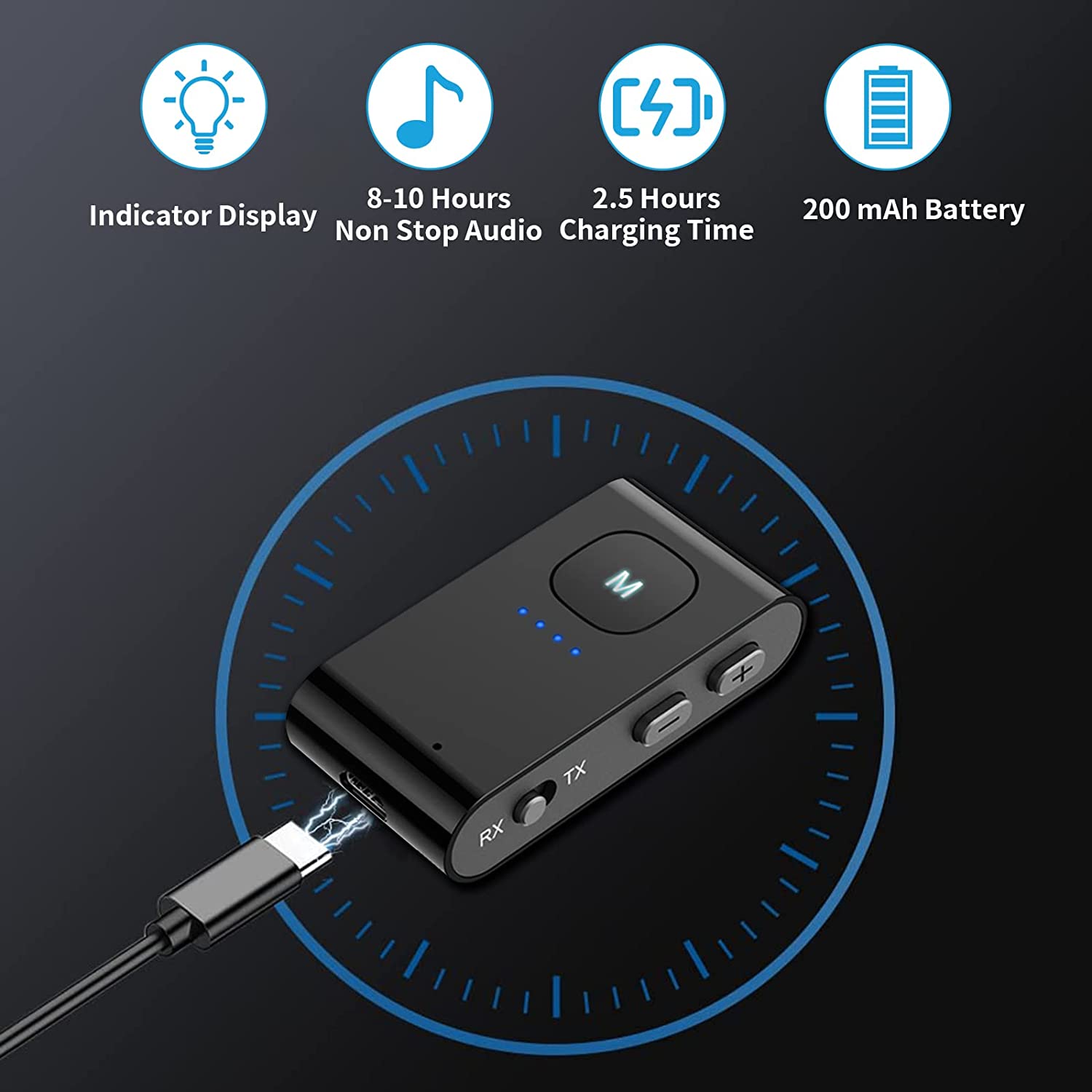 Adaptor Bluetooth 5.0, transmitator si receptor audio cu slot card, mufa jack, cu microfon incorporat, accepta apeluri hands-free, pentru masina, PC, smartphone casti