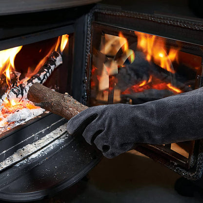 Manusi termorezistente pentru gratar, cuptor bucatarie, sudura, din piele, rezistente la caldura 500°C