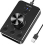 Placa de control sunet USB, cu buton dual pentru volum si mute, din aluminiu, plug & play, compatibil Mac OS, Windows, Linux, negru