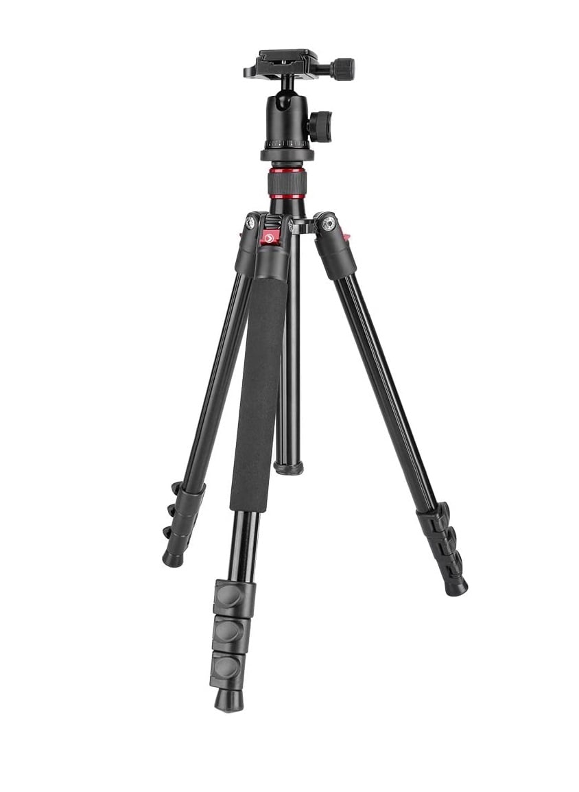 Trepied foto telescopic Neewer 56-158 cm, cap cu bila cu placa de eliberare rapida, suruv 1/4 inch, picioare rotative 180 grade, cu geanta de protectie si transport, capacitate de incarcare pana la 8 kg, pentru camera foto, video