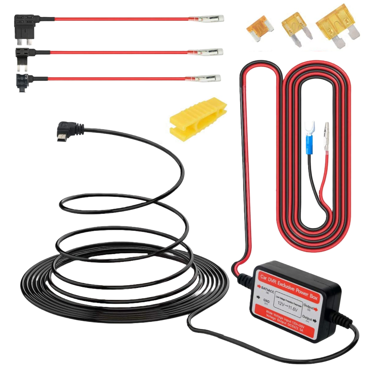 Kit pentru camera de bord cu transformator 12-24V la 5V cu mini USB, cu adaptor circuit suplimentar ACN/ACS/ACU, pentru masina, SUV, camion