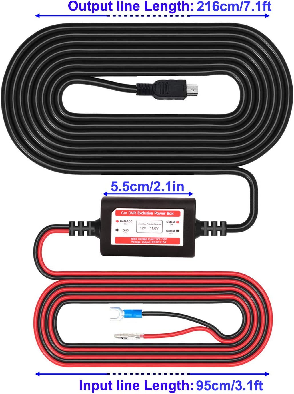 Kit pentru camera de bord cu transformator 12-24V la 5V cu mini USB, cu adaptor circuit suplimentar ACN/ACS/ACU/ACZ si adaptor micro USB, pentru masina, SUV, camion