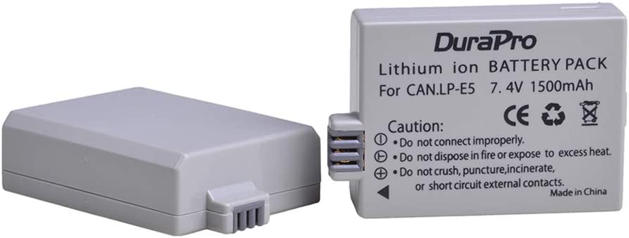 Set 2 acumulatori LP-E5 1500 mAh cu incarcator dublu cu indicator LED si port Micro USB si USB C, pentru Canon LP-E5, Canon EOS Rebel XS, Rebel T1i, Rebel XSi, 1000D, 500D, 450D, Kiss X3, Kiss X2 si Kiss F