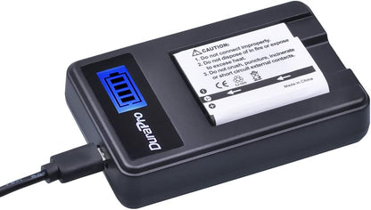 Set 2 acumulatori LI-90B 1270 mAh si incarcator cu display LCD pentru Olympus Tough TG-5, TG Tracker, SH-1, SH-2, SP-100 IHS, Tough TG-1 iHS, Tough TG-2 iHS, Tough TG -3, Camera Tough TG-4,SH60, XZ-2 iHS