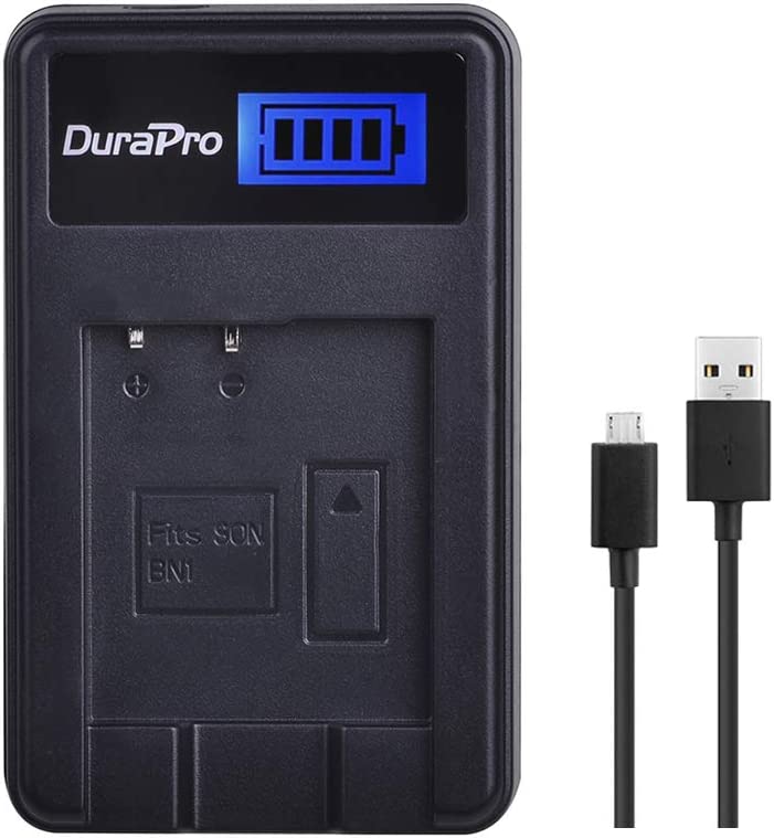 Set de 2 acumulatori NP-BN1 1200 mAh si incarcator cu display LCD, pentru Sony Cyber-Shot DSC-W800, DSC-WX220, DSC-W830, DSC-W810, Sony DSC-QX30, DSC-QX100, DSC-QX10