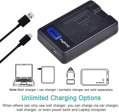 Set de 2 acumulatori NP-BN1 1200 mAh si incarcator cu display LCD, pentru Sony Cyber-Shot DSC-W800, DSC-WX220, DSC-W830, DSC-W810, Sony DSC-QX30, DSC-QX100, DSC-QX10