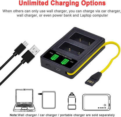 Set de 2 acumulatori NB-2L 1100 mAh si incarcator dual cu ecran LCD si 3 moduri de conectare, pentru Canon EOS 350D 400D MD265 MV960 PowerShot G7 G9 S70 S80 ZR950 ZR960 HG10 HV40